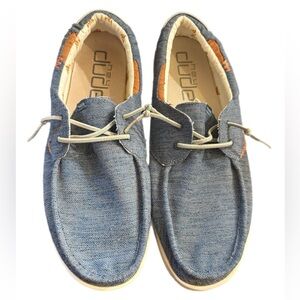 Men’s Hey Dude Slip on shoes size 14-Chambray blue